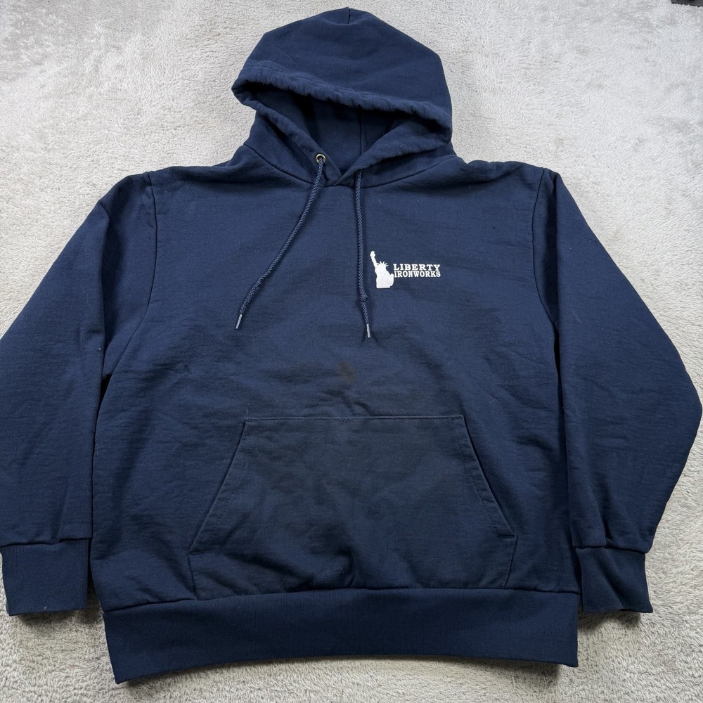 Vintage Camber Hoodie Mens XL Navy Thermal Waffle Lined USA Made Heavy Workwear